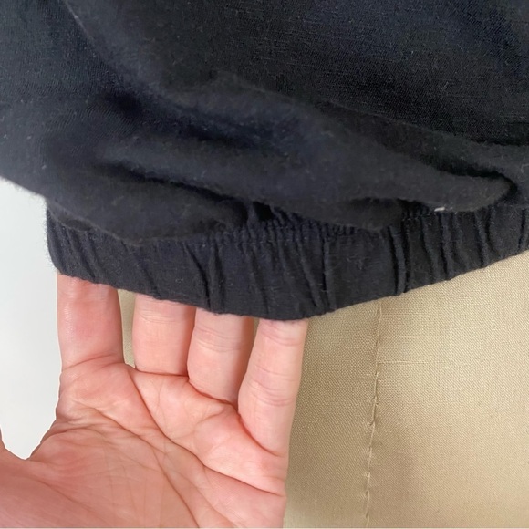 Aqua by Bloomingdales Black Cropped Top Twist Front M - Picture 4 of 6